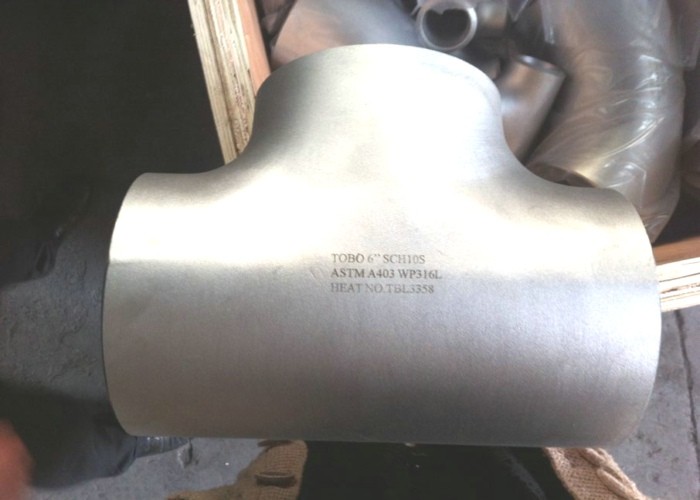 Stainless Steel 316Ti Butt Weld Reducing Tee , Steel Pipe Tee ASME B16.9