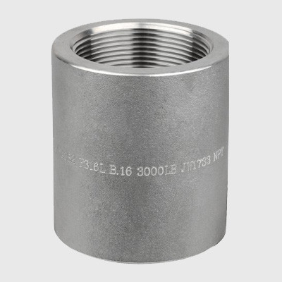 Forged Steel Pipe Fitting Female Threaded Coupling Duplex Stainless Steel Class 3000