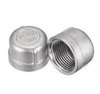 304 Stainless Steel Silver Threaded Pipe Cap for Plumbing Systems